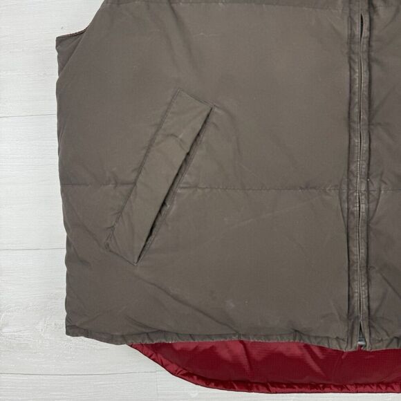 Vintage Tommy Hilfiger Men XL Goose Down Puffer Vest Reversible Red Brown Y2K - Picture 4 of 16